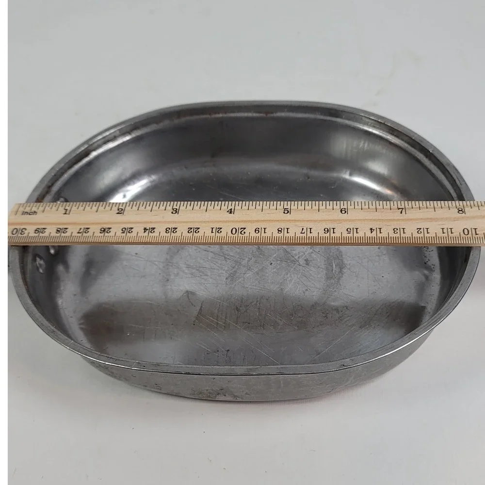 Vintage US Military Stainless Steel Mess Kit Wyott Folding Handle Camping Pan